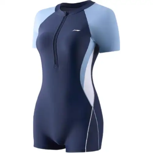 Li Ning Sports Series One piece Swimsuit Women's Ice Ocean Blue