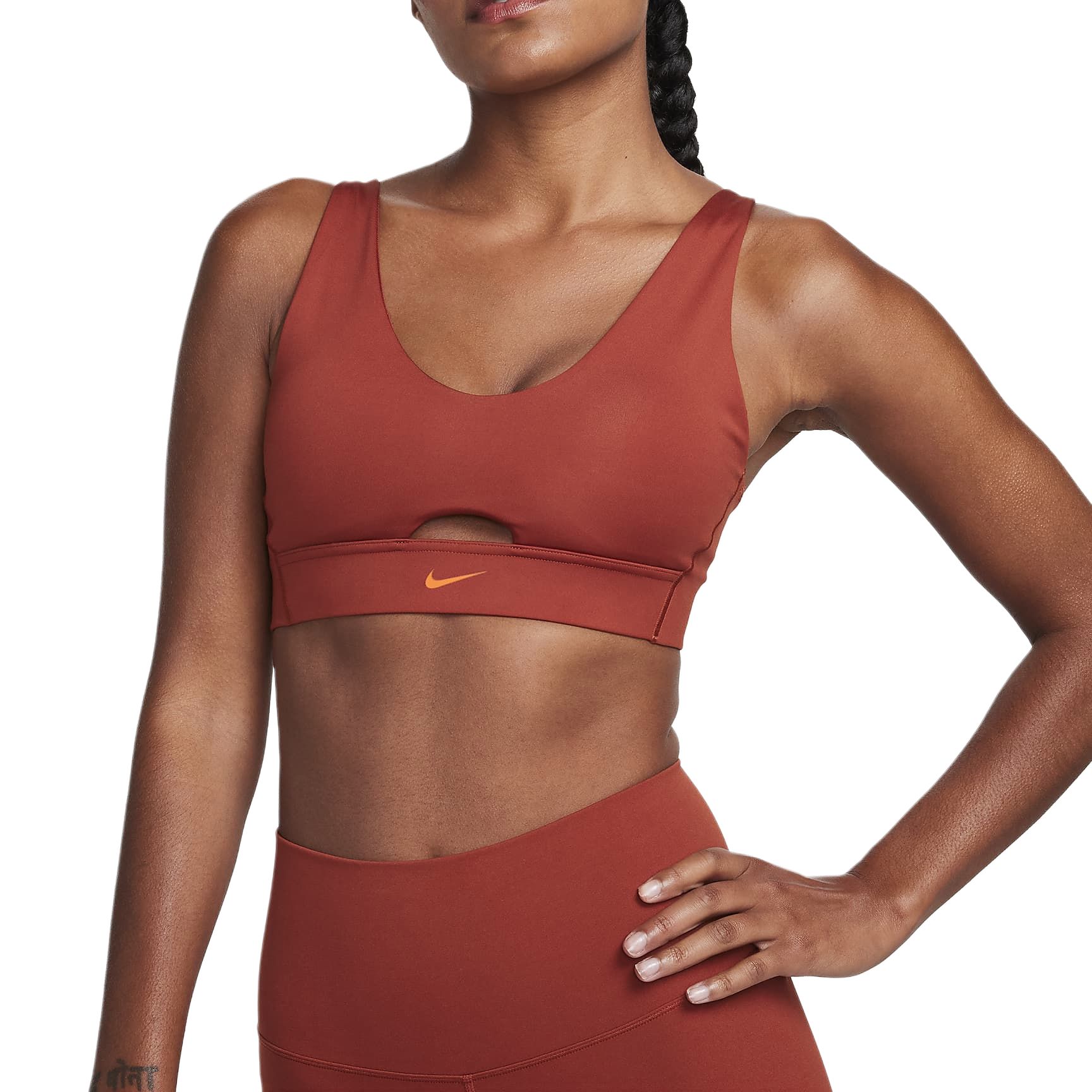 Nike Indy Plunge Cutout Sports Underwear Women's Sturdy Orange