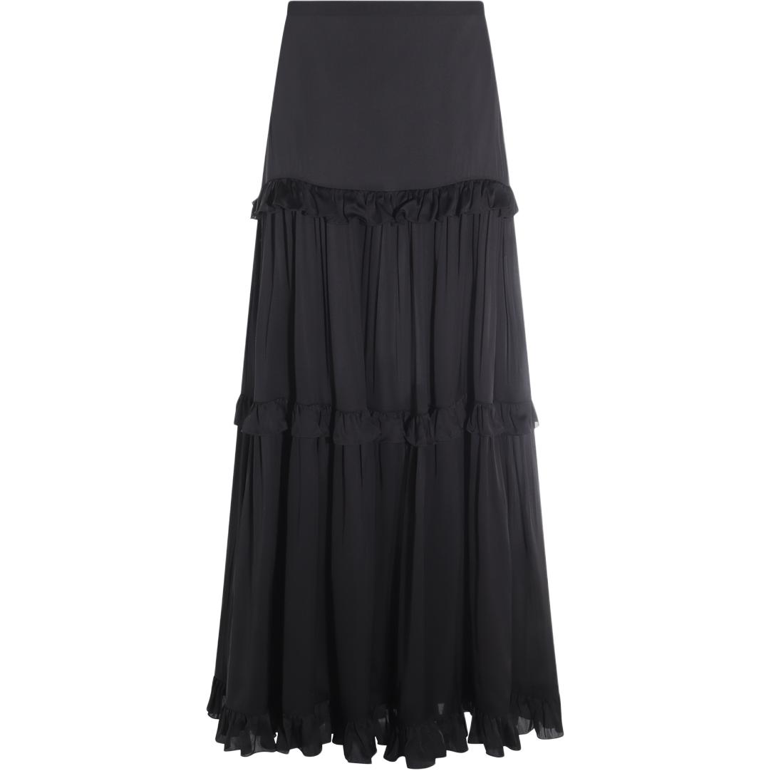 SAINT LAURENT Ruffled Pleated Skirt