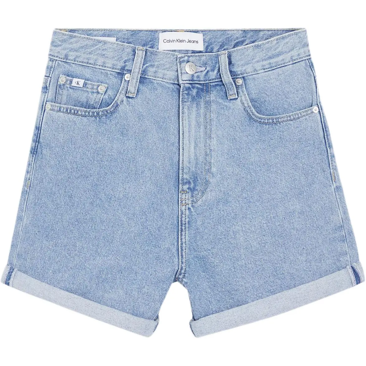 CALVIN KLEIN Denim Shorts Europe Version Women's Light Blue
