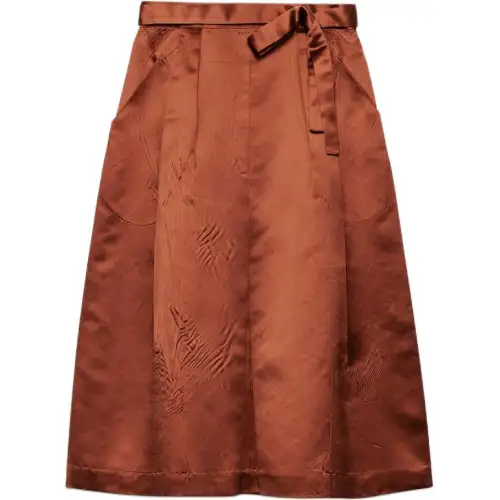 PRADA Casual Long Skirt Women's Rusty Red