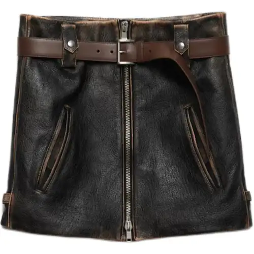 Prada leather mini skirt