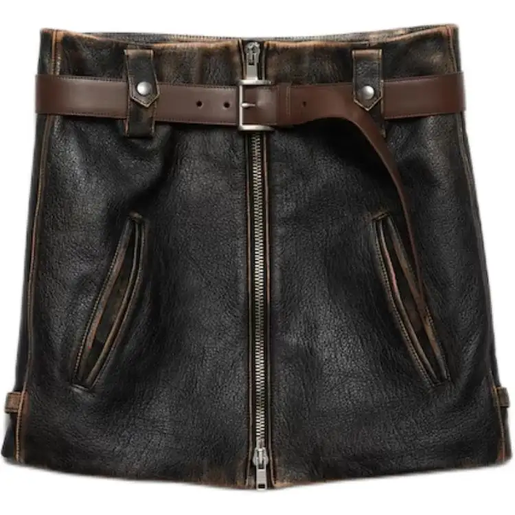 Prada leather mini skirt
