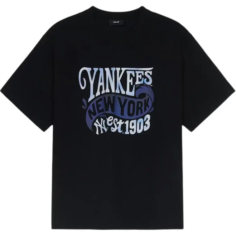 MLB T-Shirts Unisex Black Crew Neck