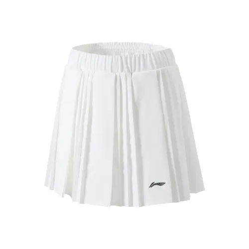 Li Ning Badminton Collection Casual Short Skirts Women's Standard White