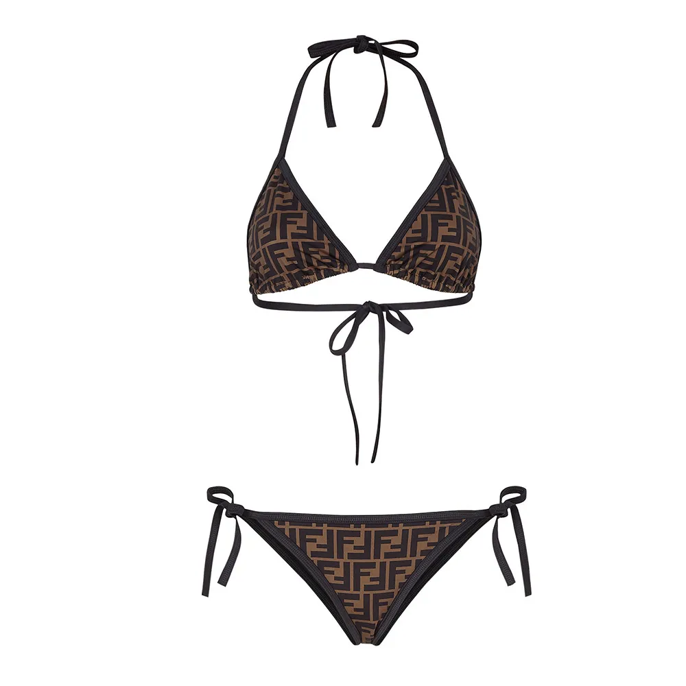 FENDI Monogram Printed Two-Piece Bikini Set