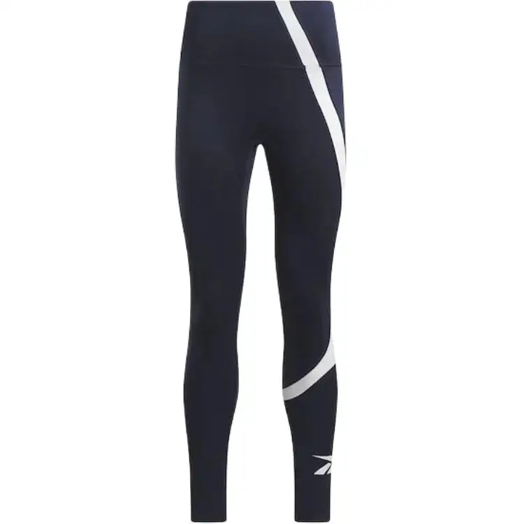 Reebok Workout Ready Vector Leggings Sports Pants Women's Marine Blue