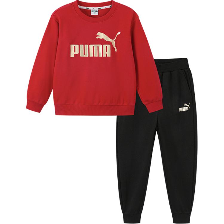 Спортивный костюм PUMA PantsSportstyle GOLD AND SILVER LOGO (красно-черный)