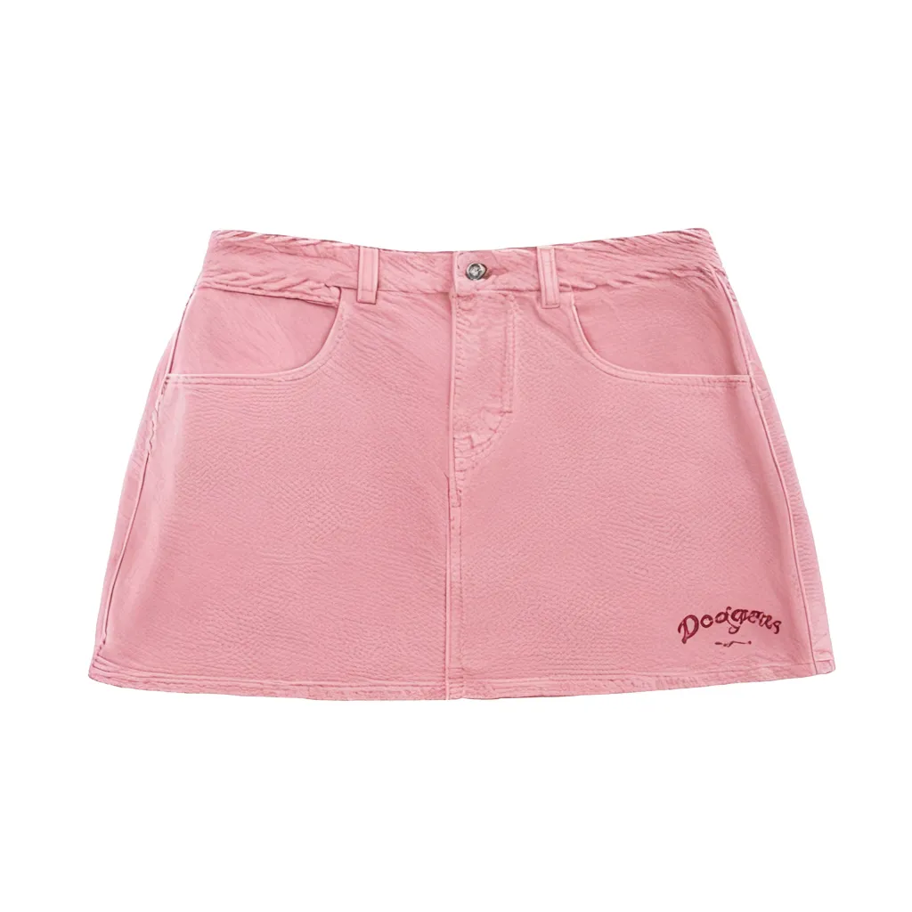 MLB Los Angeles Dodgers Denim Short Skirts Women's Pink