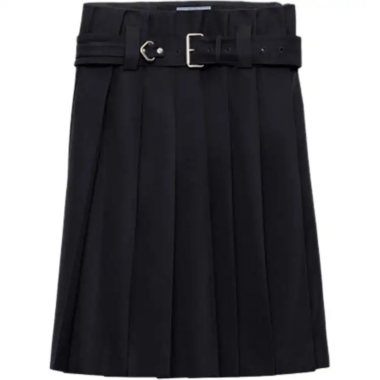PRADA Belted Pleated Skirt