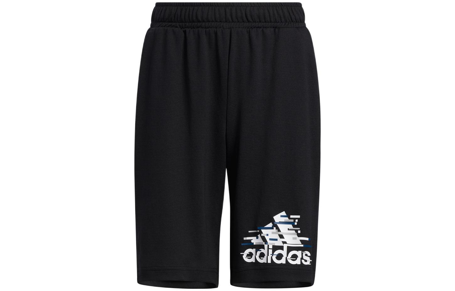 Детские шорты adidas с логотипом (черные)