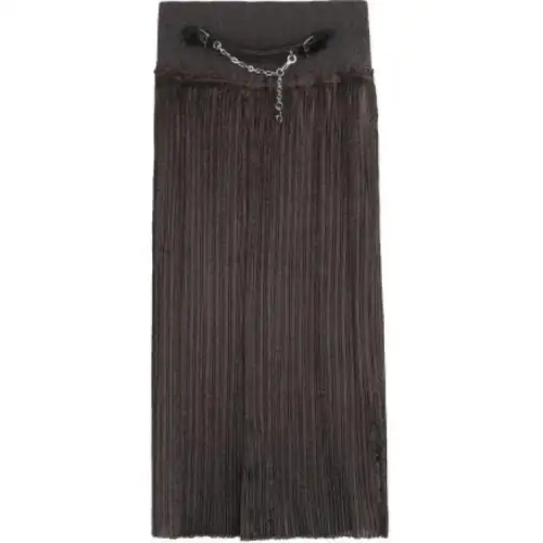 HERMES Casual Long Skirt Women's Dark Brown