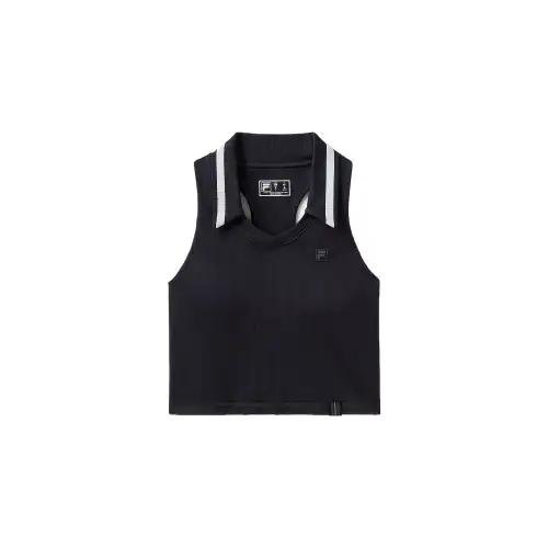 FILA Tennis Tops Women's Black Lapel Moderate