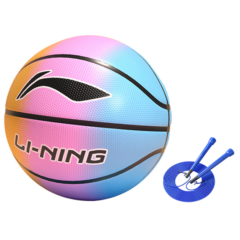 Li Ning Rubber Basketball Pink Yellow Blue Size 7 Training Unisex