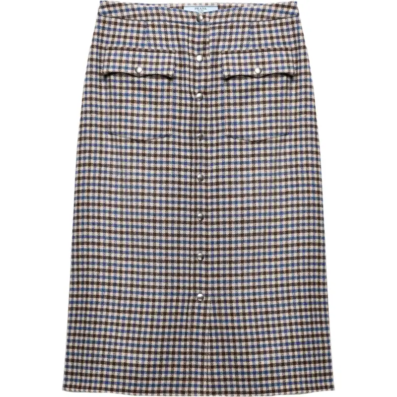 PRADA Wool Midi Skirt