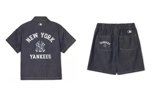 MLB Denim skirt with letters, shirt, children's set, oversize