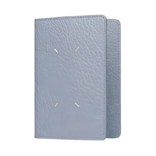 Maison Margiela Calfskin Card Holder Passport Holder Women's Blue