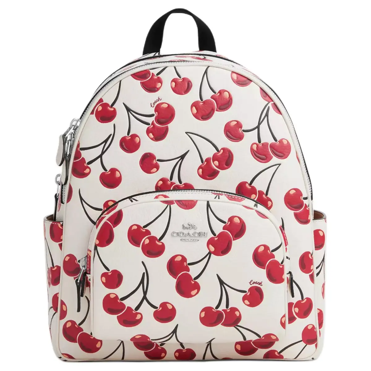 COACH Court Delicate Pebbled Leather Backpack Large Women's White