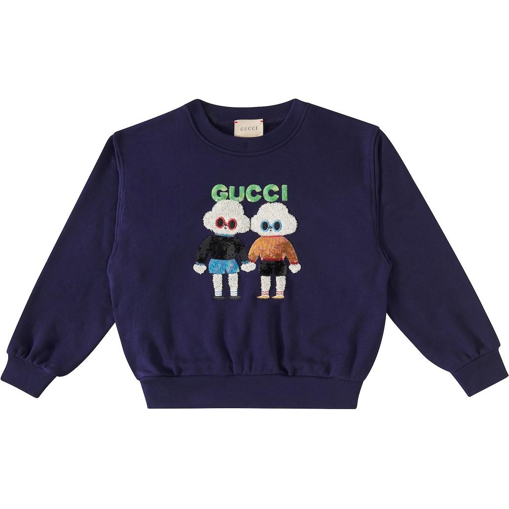 Женская худи Gucci GUCCI FW24 Logo (темно-синяя)