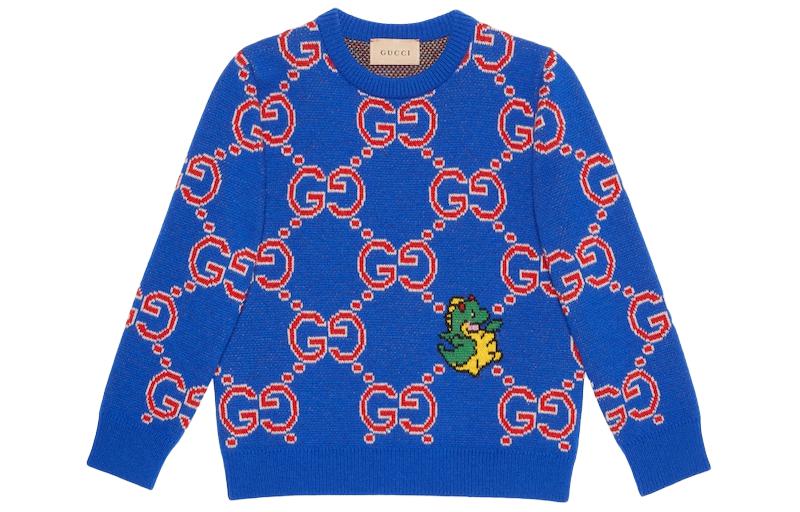 Мужской свитер Gucci Сhinese New Year (синий)