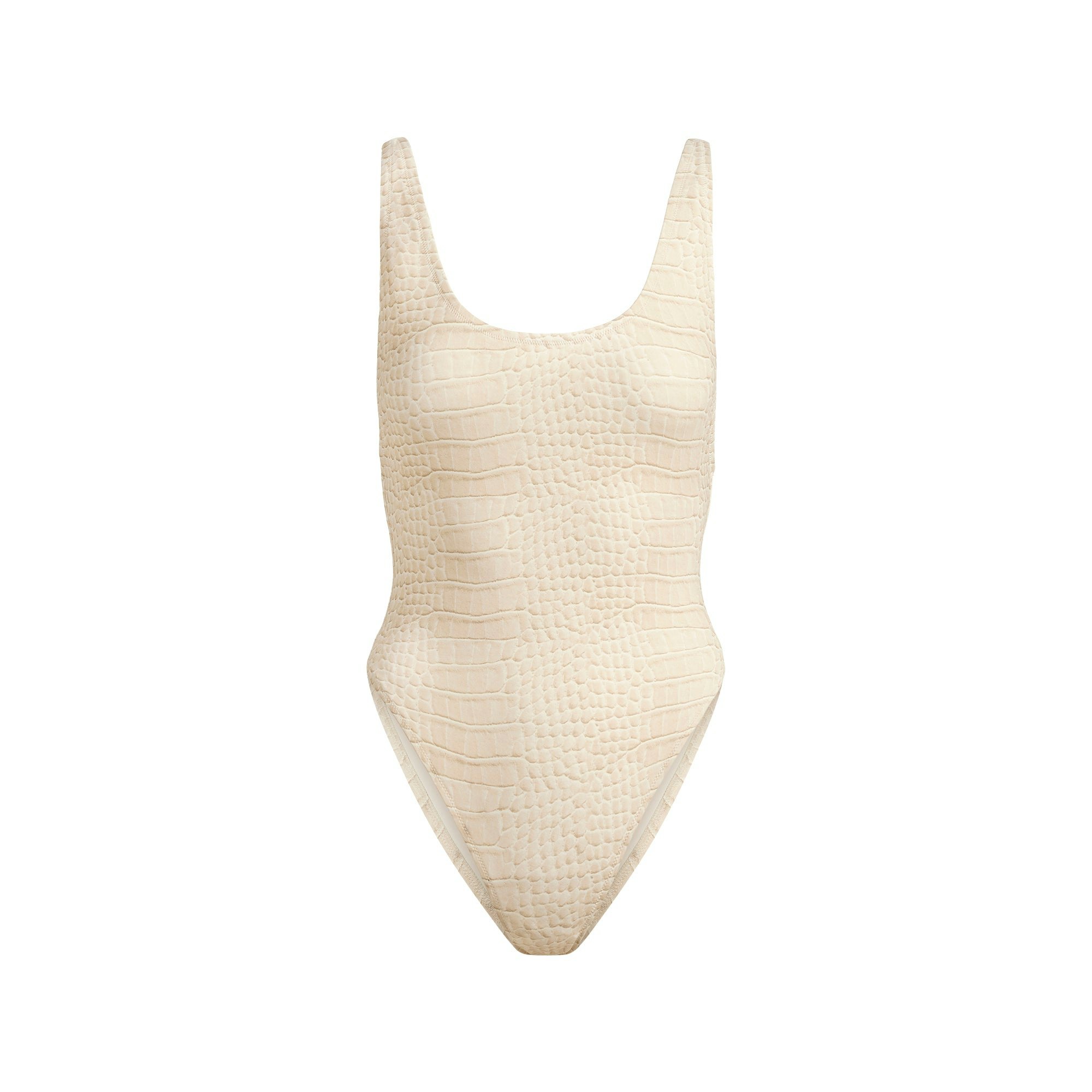 Skims Swimsuit Collection One Piece Swimsuits Women’s EGRET CROCODILE PRINT/White Egret Crocodile Print