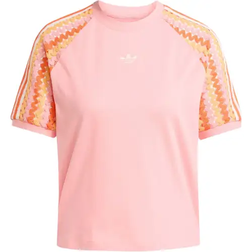 Adidas Cali 3 stripes Crochet insert T shirt