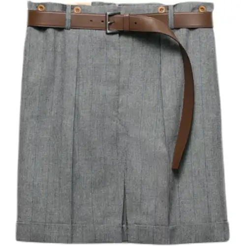 Prada pinstriped wool miniskirt