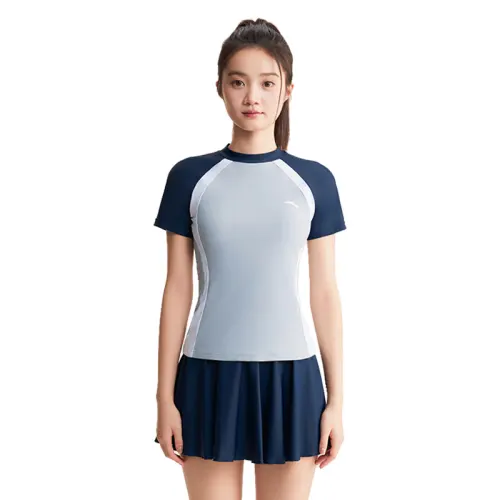 Anta Two Piece Swimsuit Women's Light Blue/Dark Blue