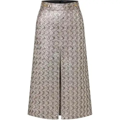 LOUIS VUITTON Casual Long Skirt Women's Silver