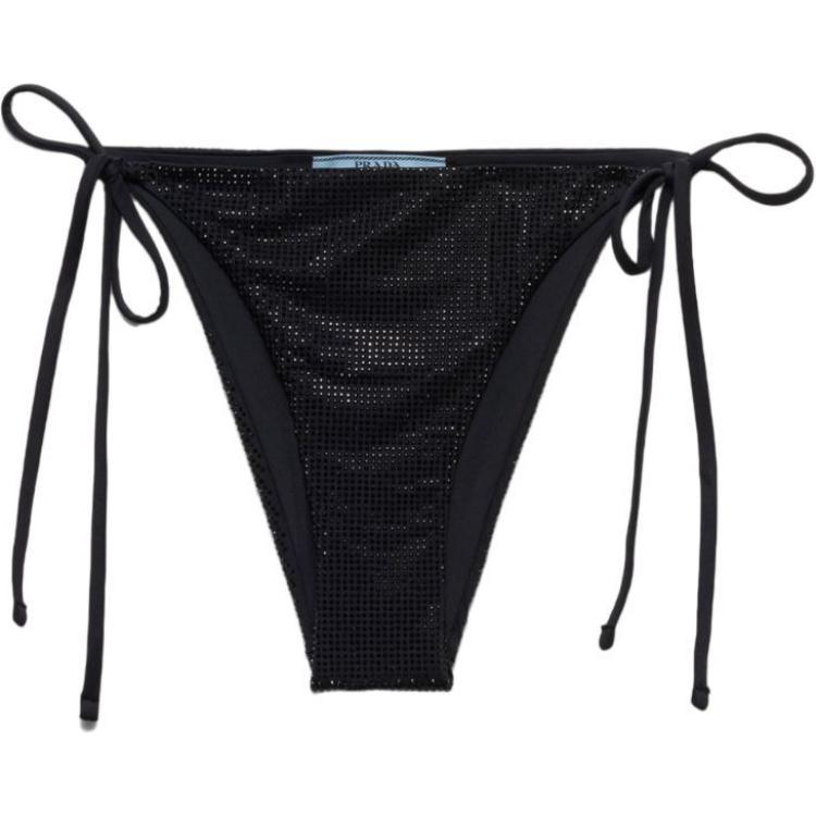 Женский купальник Prada Rhinestone Bikini (черный)