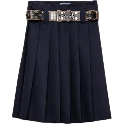 PRADA SS25 Casual Long Skirt Women's Blue