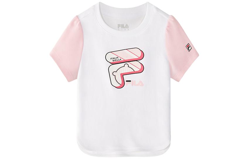 Женская футболка Fila Kids Colorblock (белая)