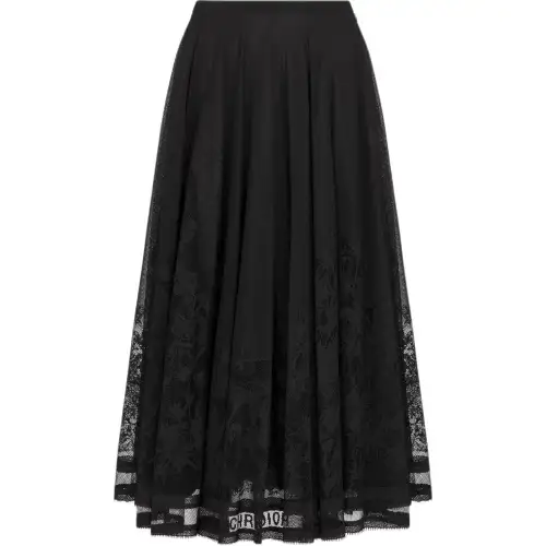 DIOR FW24 Casual Long Skirt Women's Black