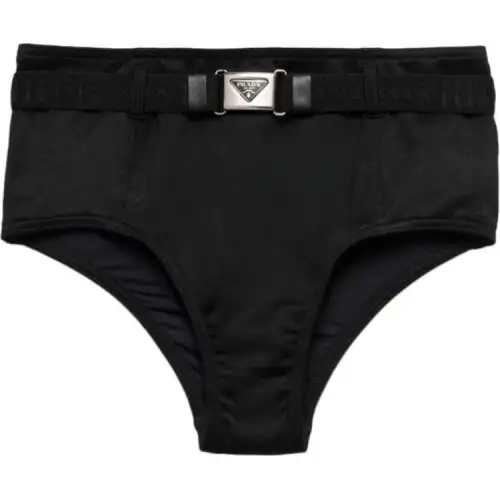 Prada triangle-logo belted bikini bottoms
