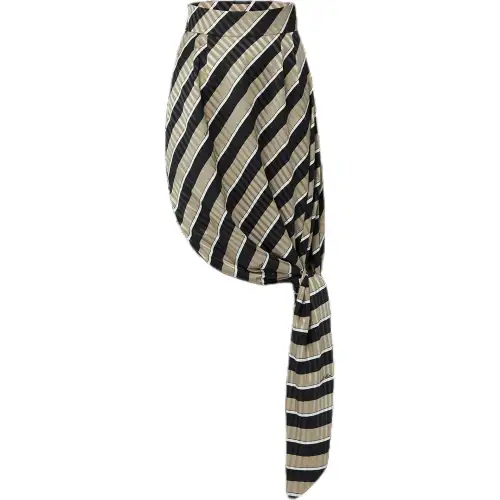 LOUIS VUITTON Striped Silk Knot Skirt
