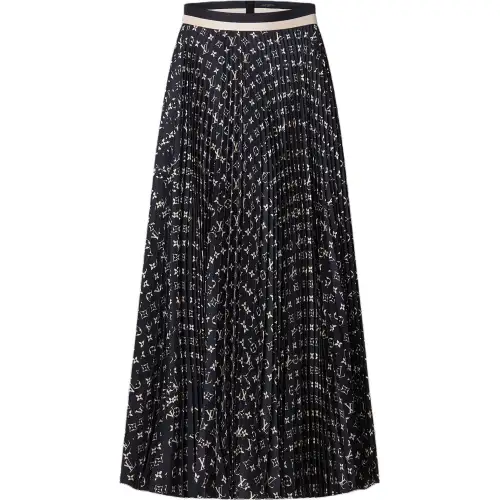 LOUIS VUITTON Casual Long Skirt Women's Black