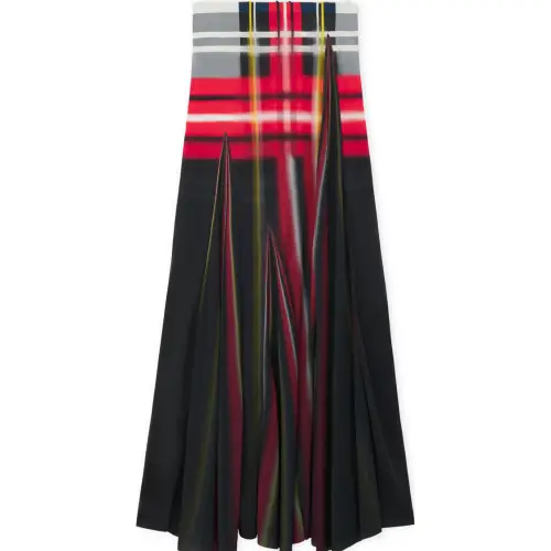 LOEWE FW24 Casual Long Skirt Women's Red Black