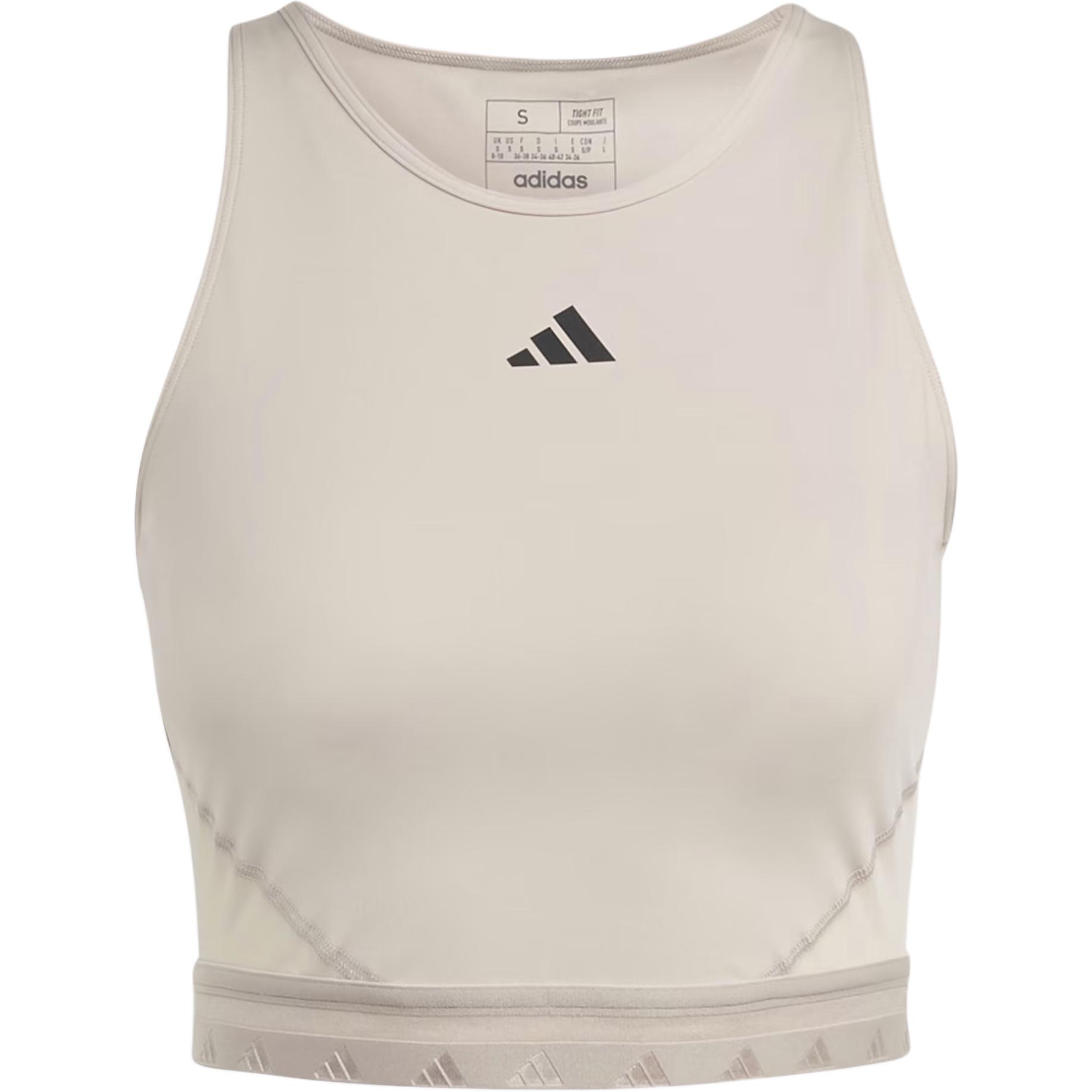 Adidas Aeroready Hyperglam Crop Tank Top Sport Vests Women's Taupe
