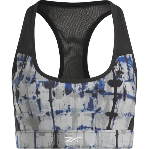 Reebok Lux Perform Printed Racer Bra Sports Underwear Women's Gray