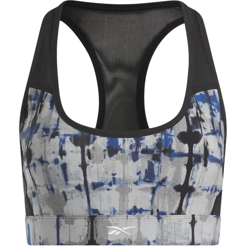 Reebok Lux Perform Printed Racer Bra Sports Underwear Women's Gray