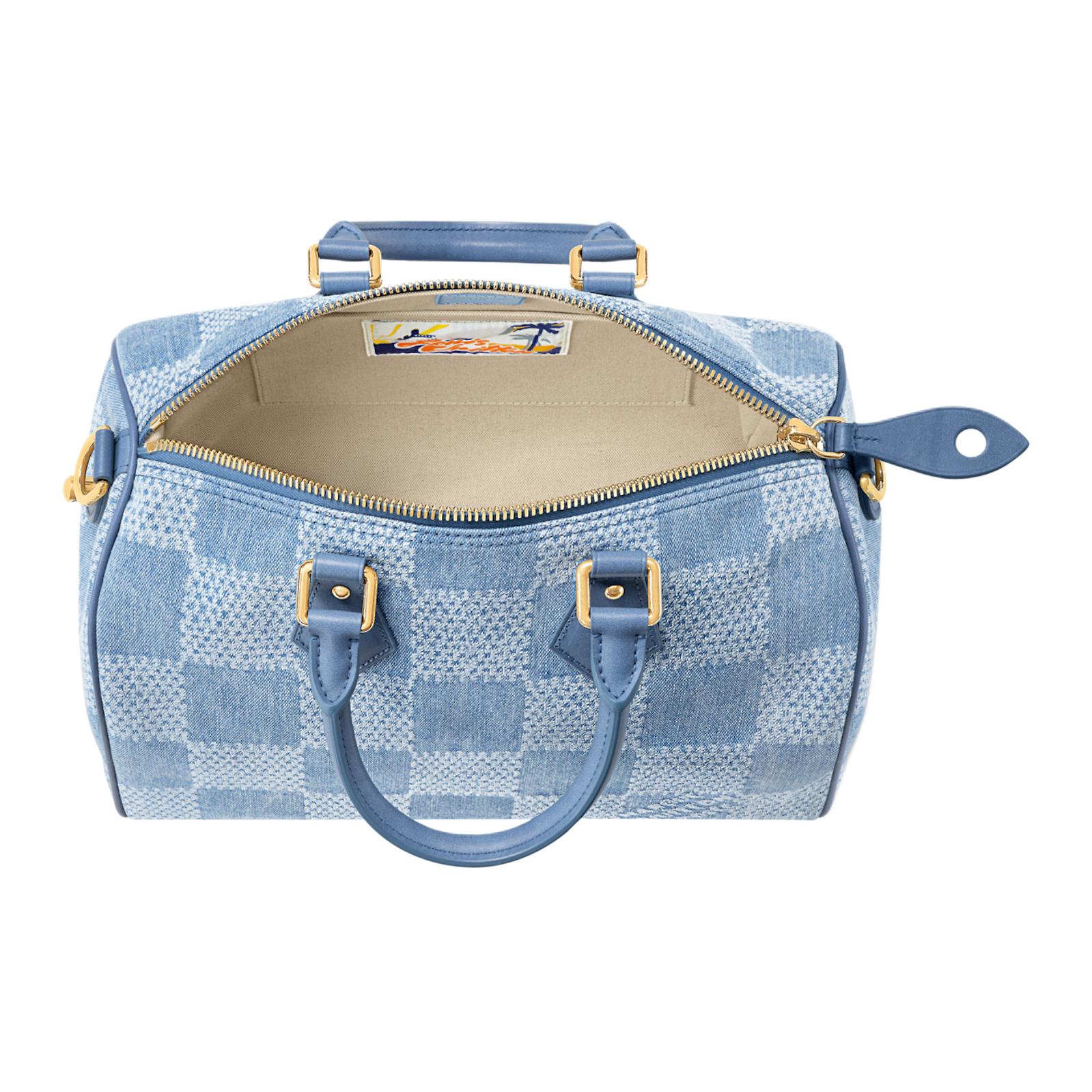 Женская сумка Louis Vuitton Speedy 30 (синяя) — фото 4