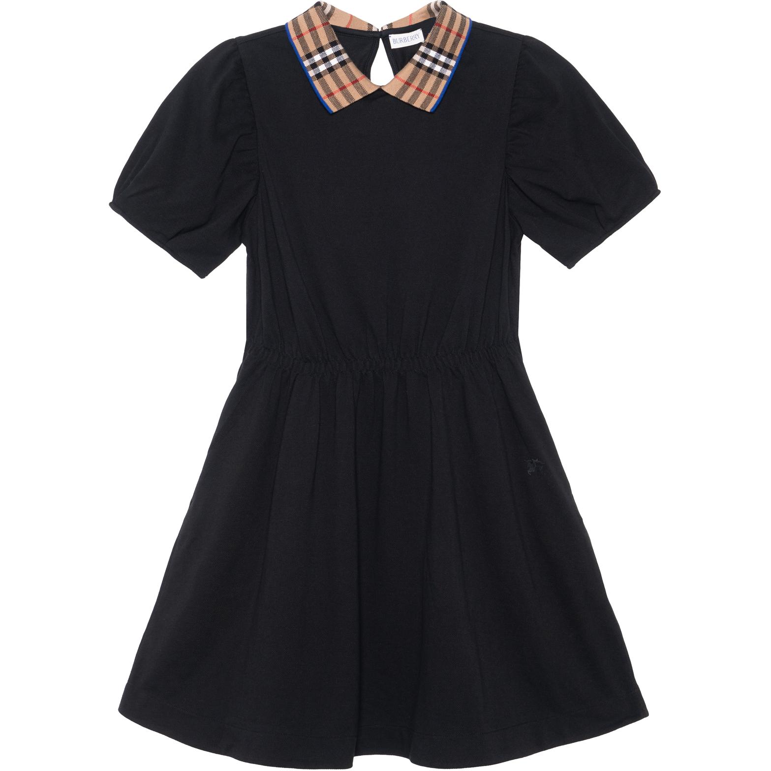 Женское платье Burberry Check Collar (черное)