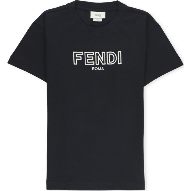 Женская футболка Fendi с буквами (черная)