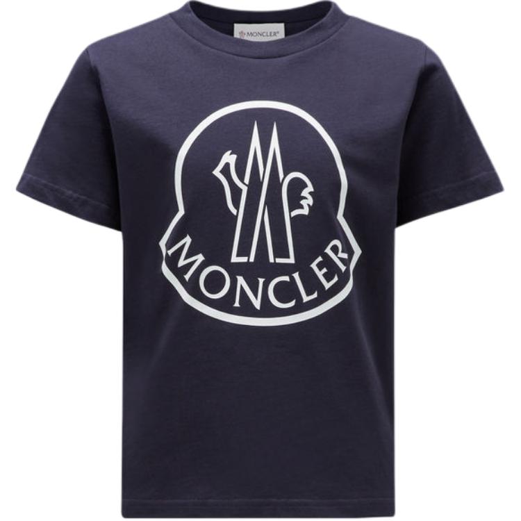 Мужская футболка Moncler с буквенным принтом (синяя)