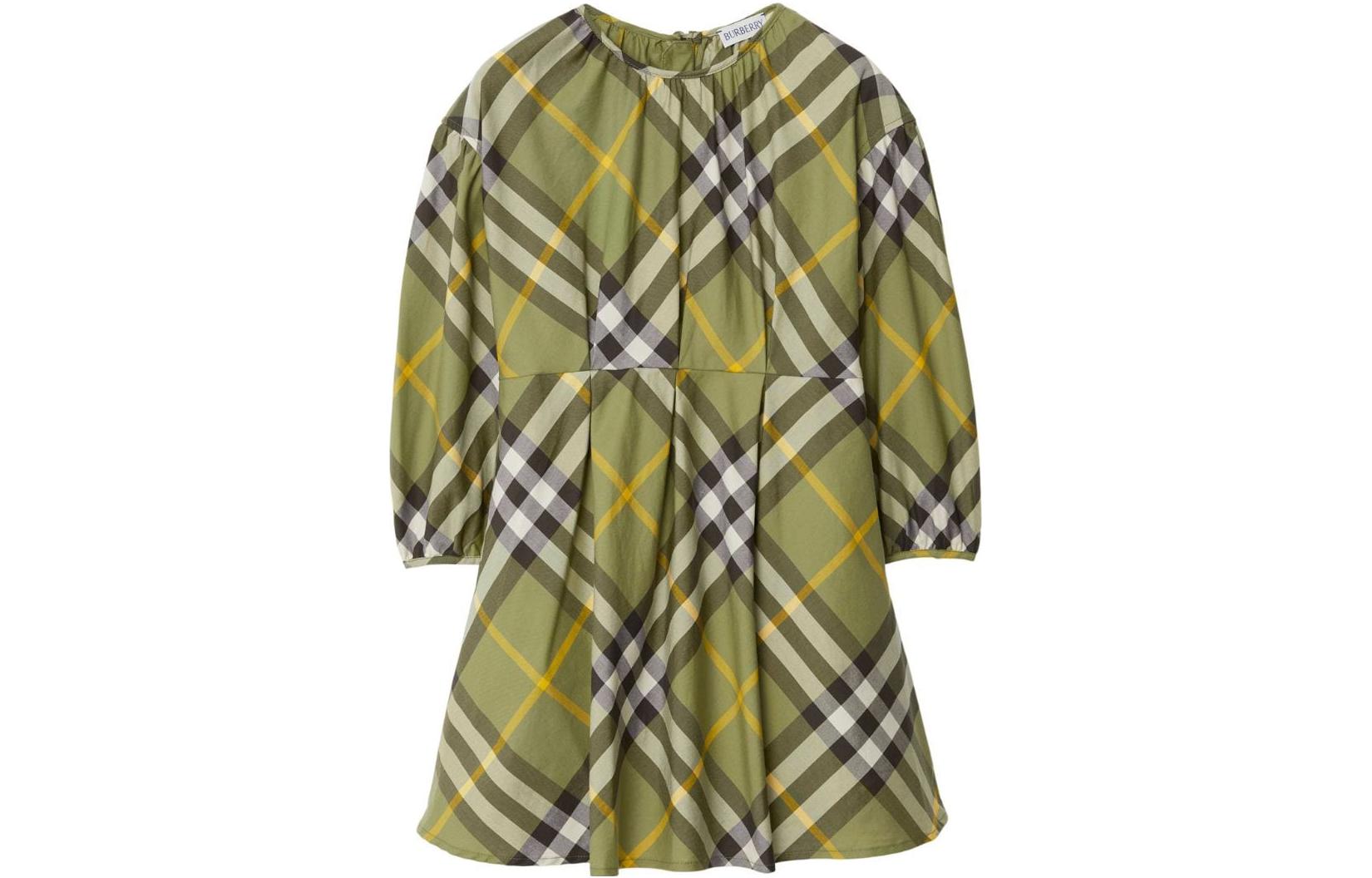 Женское платье Burberry Check Dress (зеленое)