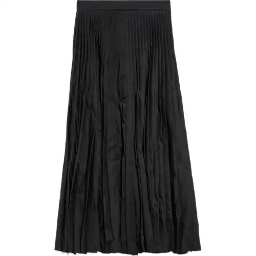 Balenciaga Creased Pleated Midi Skirt