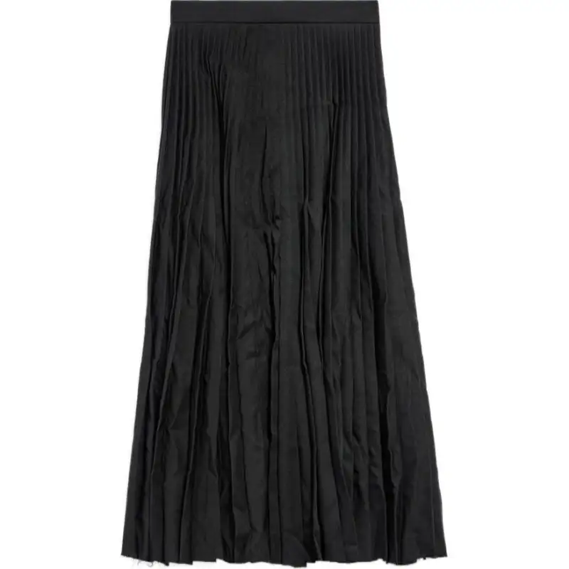 Balenciaga Creased Pleated Midi Skirt