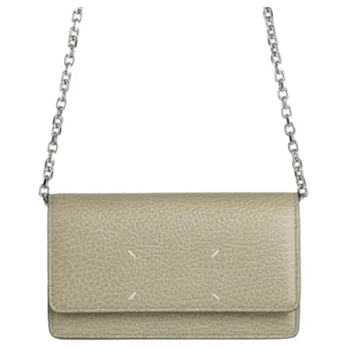 Maison Margiela Hammered Texture Leather Shoulder Bag, Crossbody Bag Women's Light Umber