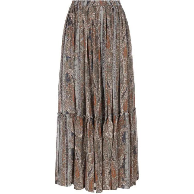 Saint Laurent paisley-print ruffled skirt