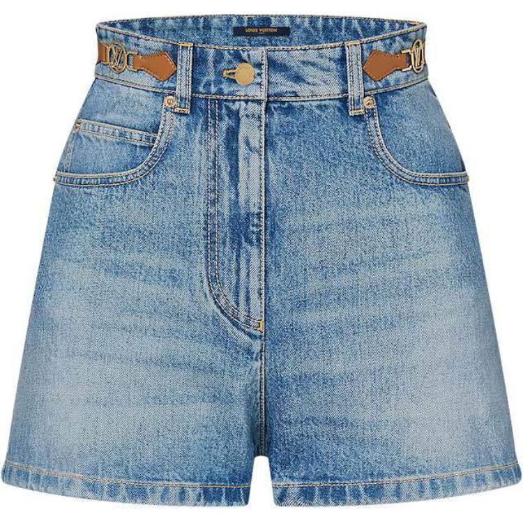 Женские штаны Louis Vuitton Denim Shorts (синие)